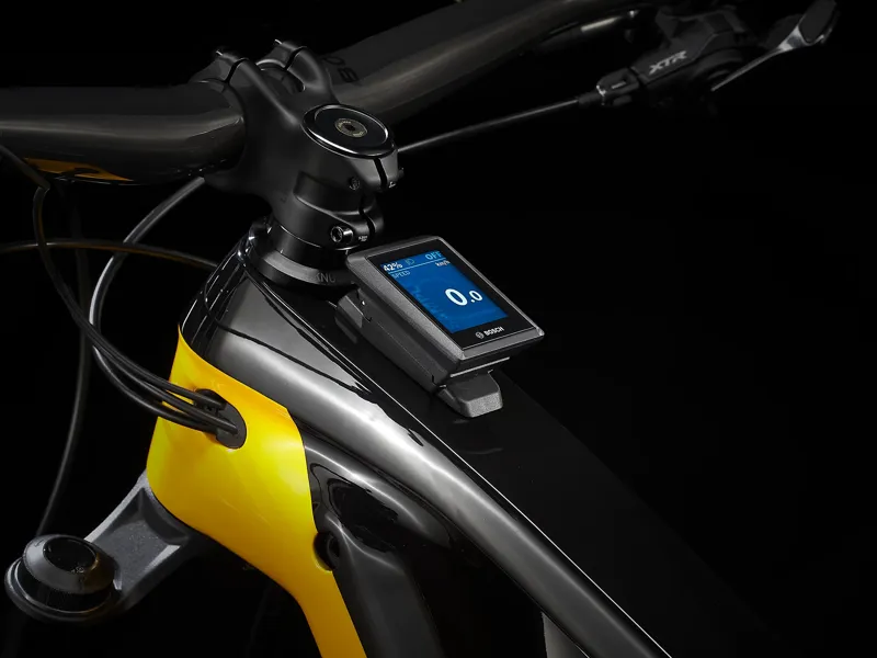 2022 Trek Rail 9.9 XTR Electric Mountain Bike Black and Marigold-5